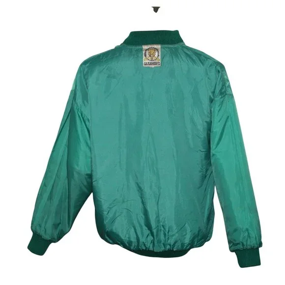 Vintage 70s 80s Garamont Sport Large Green White Varsity Letterman Retro Jacket - Picture 9 of 12